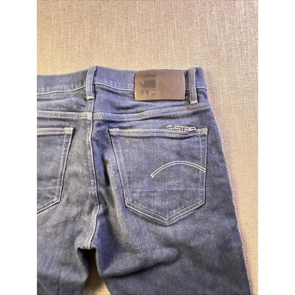 G-Star Raw 3301 Slim Fit Button Fly Dark Wash Denim Jeans Size Men's 32x29 Blue
